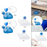Maxbell Men Urine Bottle Good Sealing Urine Collection Pot for Lying Seniors Camping Blue 1.6m Hose