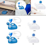 Maxbell Men Urine Bottle Good Sealing Urine Collection Pot for Lying Seniors Camping Blue 1.6m Hose