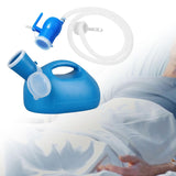 Maxbell Men Urine Bottle Good Sealing Urine Collection Pot for Lying Seniors Camping Blue 1.6m Hose