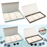 Maxbell Glasses Display Case Portable Sturdy Jewelry Organizer for Table Home Drawer Blue