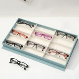 Maxbell Glasses Display Case Portable Sturdy Jewelry Organizer for Table Home Drawer Blue