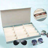 Maxbell Glasses Display Case Portable Sturdy Jewelry Organizer for Table Home Drawer Blue