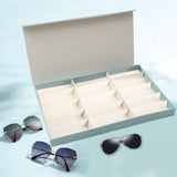 Maxbell Glasses Display Case Portable Sturdy Jewelry Organizer for Table Home Drawer Blue