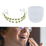 Maxbell Temporary Tooth Decorations with Hook with Box Metal Bracket Gift for Family yellow