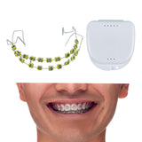 Maxbell Temporary Tooth Decorations with Hook with Box Metal Bracket Gift for Family yellow