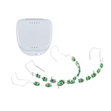 Maxbell Temporary Tooth Decorations with Hook with Box Metal Bracket Gift for Family green