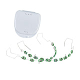 Maxbell Temporary Tooth Decorations with Hook with Box Metal Bracket Gift for Family green