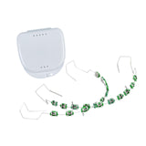 Maxbell Temporary Tooth Decorations with Hook with Box Metal Bracket Gift for Family green