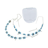 Maxbell Temporary Tooth Decorations with Hook with Box Metal Bracket Gift for Family light blue