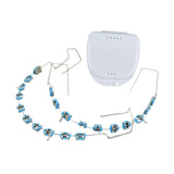 Maxbell Temporary Tooth Decorations with Hook with Box Metal Bracket Gift for Family light blue