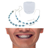 Maxbell Temporary Tooth Decorations with Hook with Box Metal Bracket Gift for Family light blue