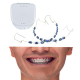 Maxbell Temporary Tooth Decorations with Hook with Box Metal Bracket Gift for Family dark blue