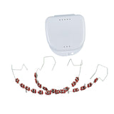 Maxbell Temporary Tooth Decorations with Hook with Box Metal Bracket Gift for Family red