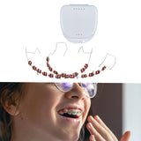 Maxbell Temporary Tooth Decorations with Hook with Box Metal Bracket Gift for Family red