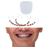 Maxbell Temporary Tooth Decorations with Hook with Box Metal Bracket Gift for Family red