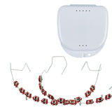 Maxbell Temporary Tooth Decorations with Hook with Box Metal Bracket Gift for Family red