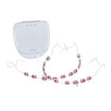 Maxbell Temporary Tooth Decorations with Hook with Box Metal Bracket Gift for Family pink