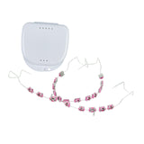 Maxbell Temporary Tooth Decorations with Hook with Box Metal Bracket Gift for Family pink