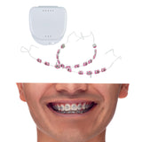 Maxbell Temporary Tooth Decorations with Hook with Box Metal Bracket Gift for Family pink
