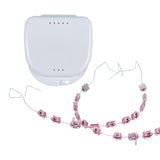 Maxbell Temporary Tooth Decorations with Hook with Box Metal Bracket Gift for Family pink