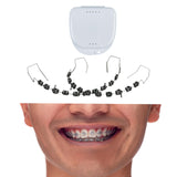 Maxbell Temporary Tooth Decorations with Hook with Box Metal Bracket Gift for Family black