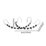 Maxbell Temporary Tooth Decorations with Hook with Box Metal Bracket Gift for Family black