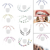 Maxbell 2x Temporary Tooth Decoration Brace Accessory Brace Chain Ligature Ties Dark Blue