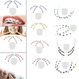 Maxbell 2x Temporary Tooth Decoration Brace Accessory Brace Chain Ligature Ties Dark Blue