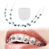 Maxbell 2x Temporary Tooth Decoration Brace Accessory Brace Chain Ligature Ties Light Blue