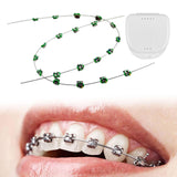 Maxbell 2x Temporary Tooth Decoration Brace Accessory Brace Chain Ligature Ties Green