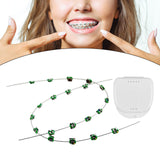 Maxbell 2x Temporary Tooth Decoration Brace Accessory Brace Chain Ligature Ties Green