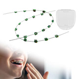 Maxbell 2x Temporary Tooth Decoration Brace Accessory Brace Chain Ligature Ties Green