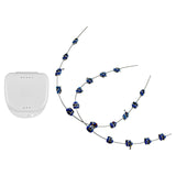 Maxbell Temporary Tooth Decoration with Metal Wires Fashionable Brace Chain Dark Blue