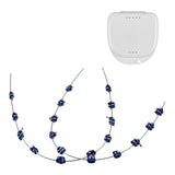Maxbell Temporary Tooth Decoration with Metal Wires Fashionable Brace Chain Dark Blue