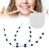 Maxbell Temporary Tooth Decoration with Metal Wires Fashionable Brace Chain Dark Blue