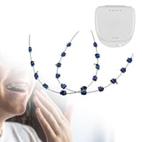 Maxbell Temporary Tooth Decoration with Metal Wires Fashionable Brace Chain Dark Blue