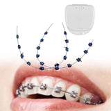 Maxbell Temporary Tooth Decoration with Metal Wires Fashionable Brace Chain Dark Blue