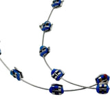 Maxbell Temporary Tooth Decoration with Metal Wires Fashionable Brace Chain Dark Blue