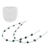 Maxbell Temporary Tooth Decoration with Metal Wires Fashionable Brace Chain Blue