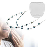 Maxbell Temporary Tooth Decoration with Metal Wires Fashionable Brace Chain Blue