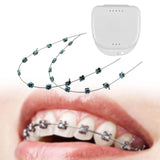 Maxbell Temporary Tooth Decoration with Metal Wires Fashionable Brace Chain Blue
