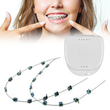 Maxbell Temporary Tooth Decoration with Metal Wires Fashionable Brace Chain Blue
