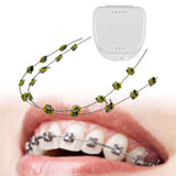 Maxbell Temporary Tooth Decoration with Metal Wires Fashionable Brace Chain Yellow