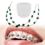 Maxbell Temporary Tooth Decoration with Metal Wires Fashionable Brace Chain Green