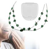 Maxbell Temporary Tooth Decoration with Metal Wires Fashionable Brace Chain Green