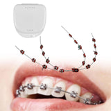Maxbell Temporary Tooth Decoration with Metal Wires Fashionable Brace Chain Red