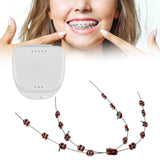 Maxbell Temporary Tooth Decoration with Metal Wires Fashionable Brace Chain Red