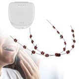 Maxbell Temporary Tooth Decoration with Metal Wires Fashionable Brace Chain Red