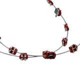 Maxbell Temporary Tooth Decoration with Metal Wires Fashionable Brace Chain Red