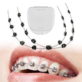 Maxbell Temporary Tooth Decoration with Metal Wires Fashionable Brace Chain Black